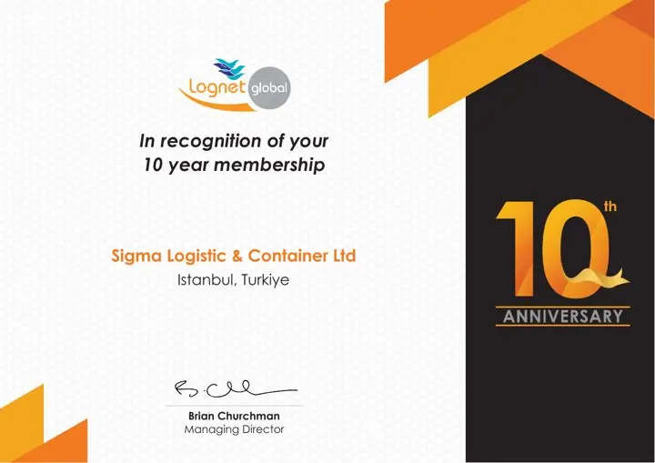 LogNet Global 10-year membership certificate